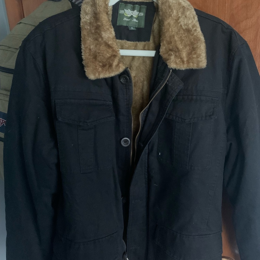 Never worn Black winter/fall jacket with fur